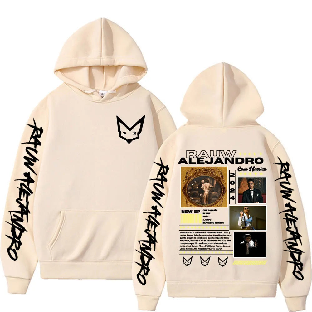 Singer Rauw Alejandro Cosa Nuestra Tour Merch Hoodies Men Women Casual Comfort Oversized Hoodie Hip Hop Style Fashion Sweatshirt