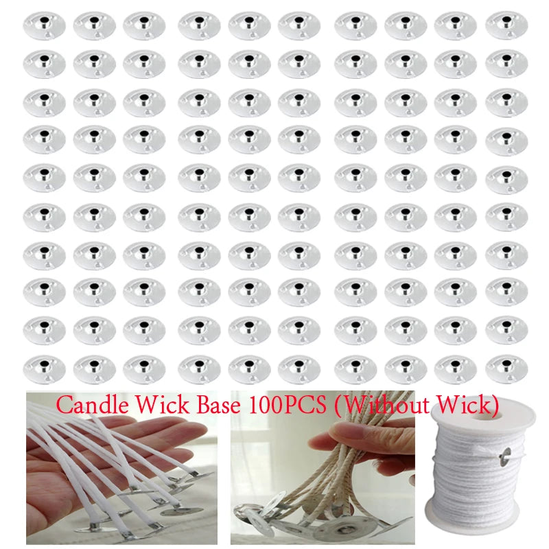 Multiple Sizes Waxed Cotton Thread Candle Wick 103pcs/set Smokeless Wick & Holder Candle Making Set  Accessories Wicks Bracket