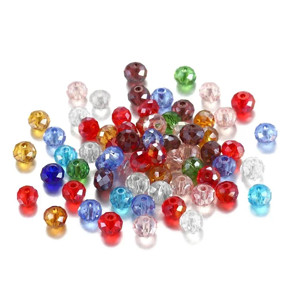 100pcs 4mm Crystal Rondel Faceted Glass Beads  Austria Faceted Beads For Jewelry Making DIY Female Bracelet Necklace Jewelry