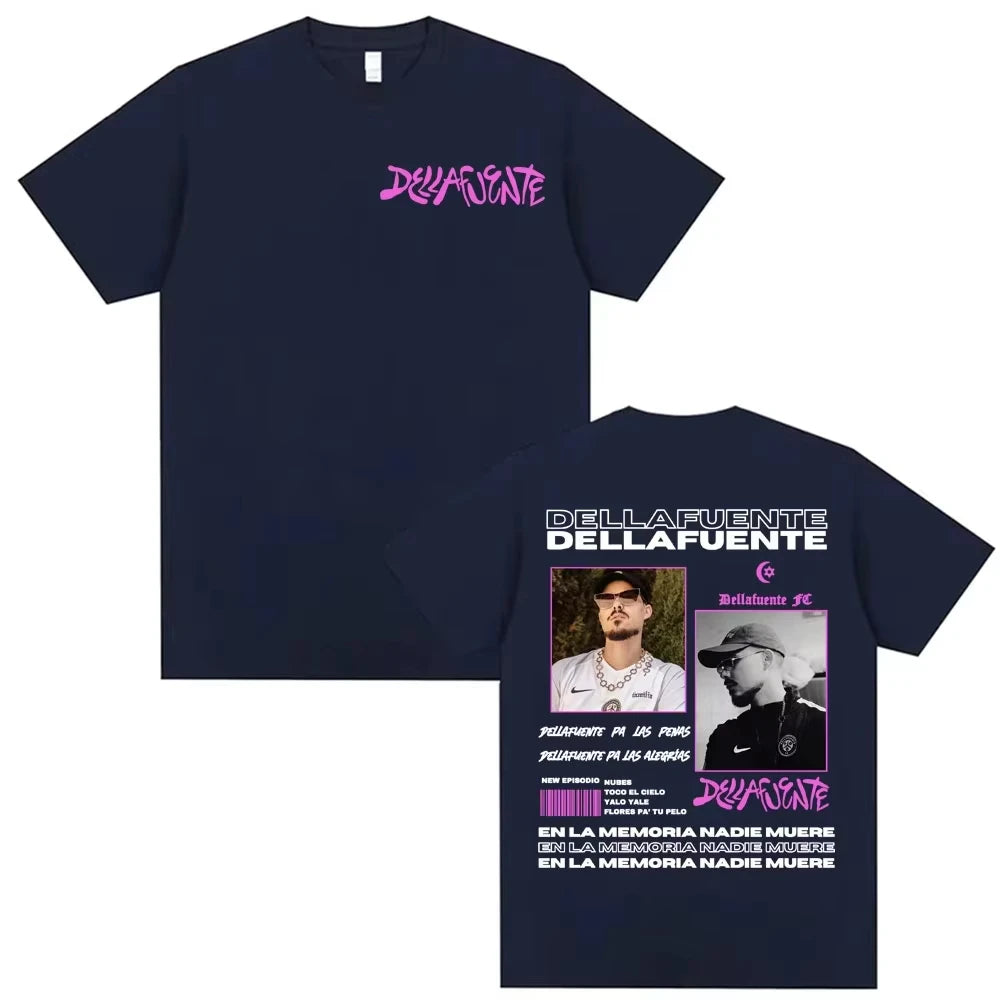 Rapper Dellafuente Tour Cover Graphic Men Cotton Short Sleeve T Shirts Harajuku Hip Hop Punk Oversized Casual Sports Unisex Tops