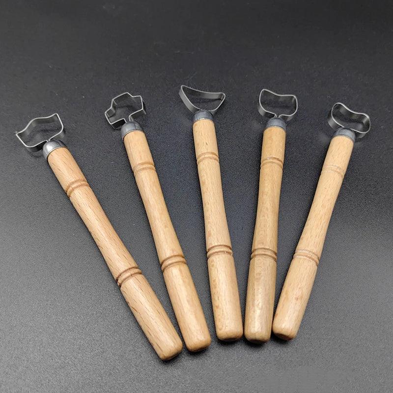 Pottery Tools 5 Pcs/set Teapot Ware Handle Tool Sculpting Scraper Clay DIY Ceramic Pot Handle Clay Strip Forming Modeling Tool