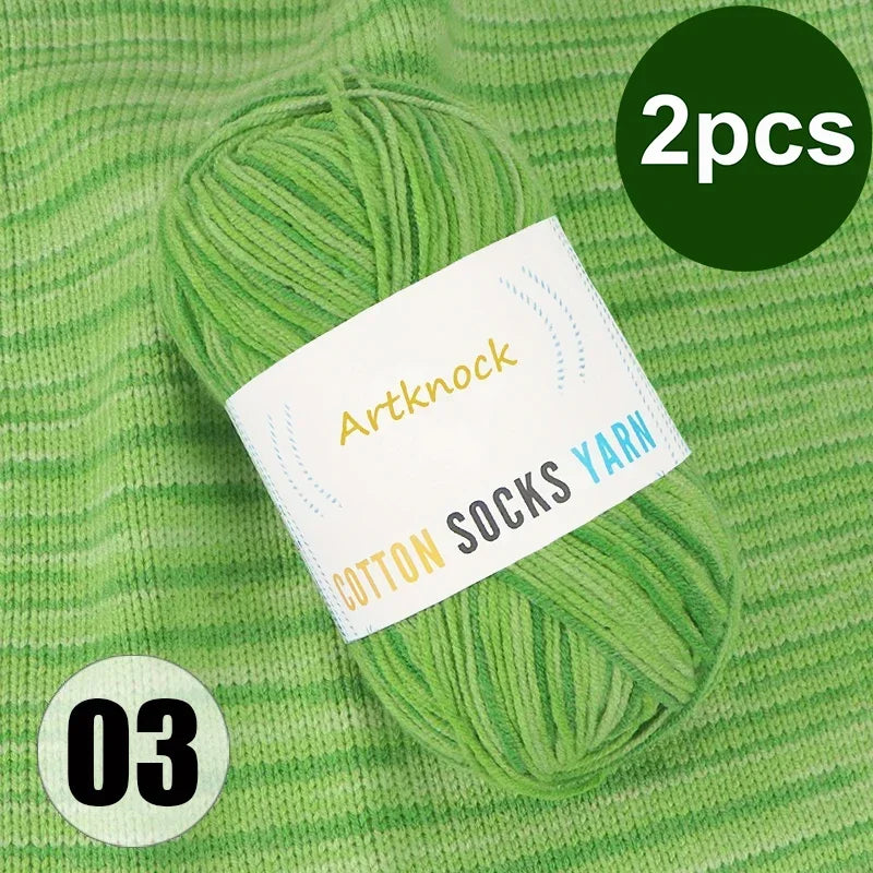 Colorful Milk Cotton Yarn For DIY Crochet Projects 2 Pcs