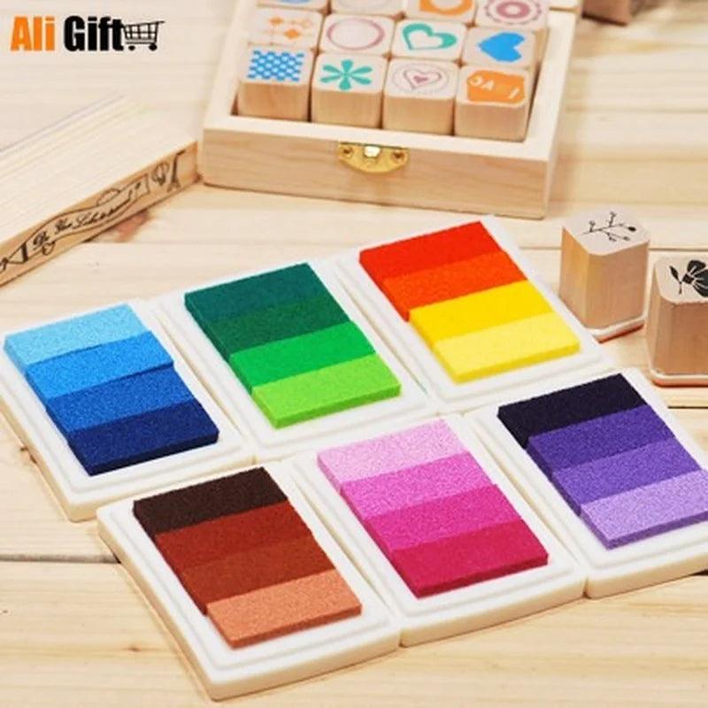 Inkpad 2022 Child Craft Oil  Gradient Color Based Diy Ink Pad Rubber Stamps Paper Scrapbooking 15 Colors Finger Paint