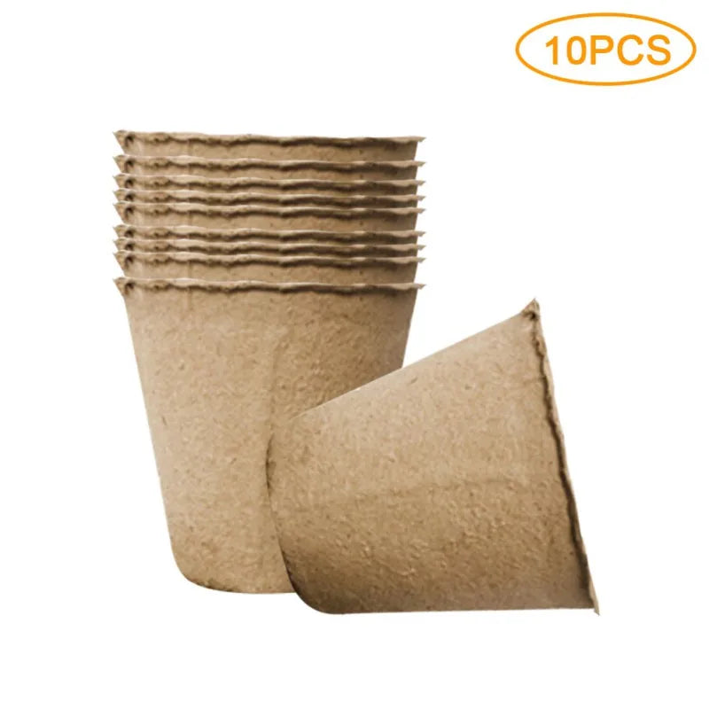 10/50/100pcs Paper Nursery Pots Planter Set Round Biodegradable Seedlings FlowerPot Garden Balcony Cultivation Tray Nursery Cup