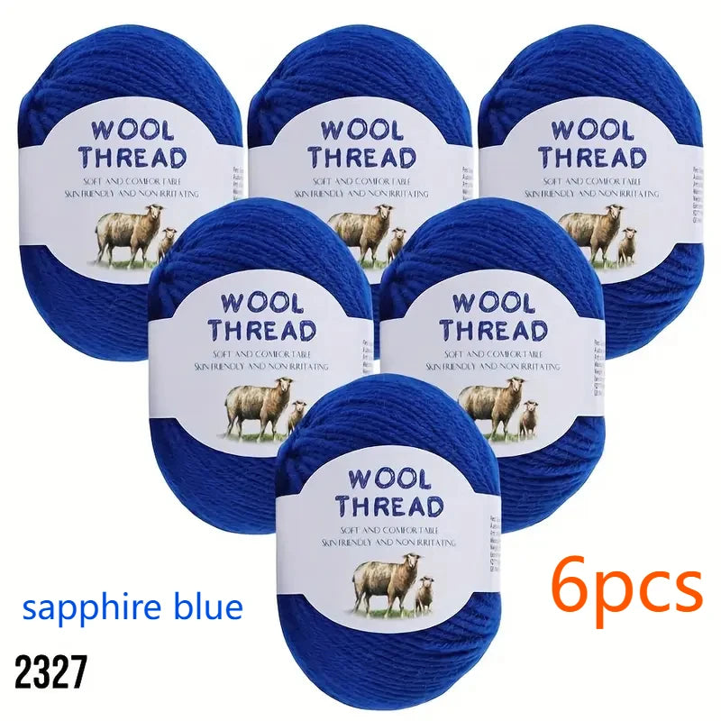 Australian Wool Set Six 300g Soft Colorful Yarn For Knitting