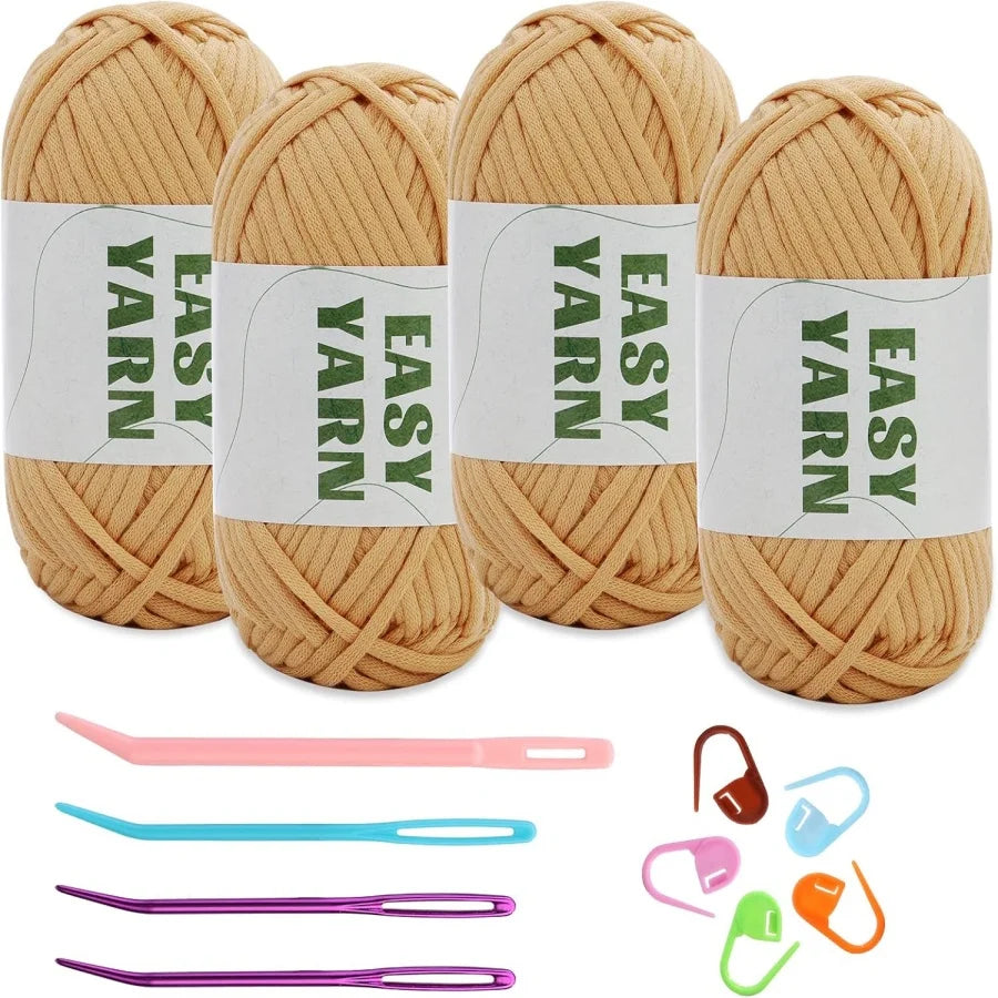 Beginner Crochet Yarn 50g Cotton Nylon Blend Easy Stitches