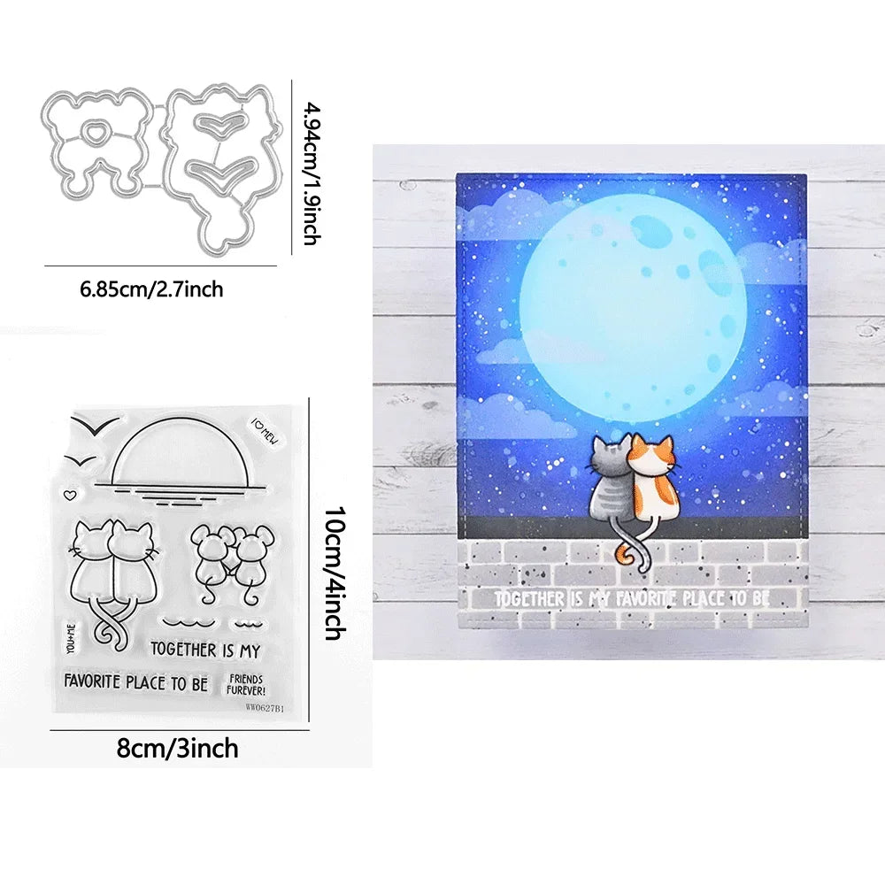 Magic Iris Camera Pull Tab Bundle Clear Stamps and Metal Cutting Dies for DIY Craft Card Making Scrapbooking Decoration