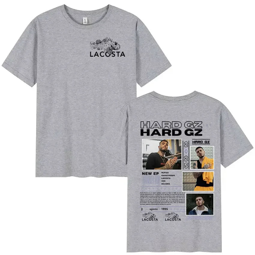 Rapper HARD GZ Tour Graphic T-Shirt Retro High Quality Hip Hop Cotton Streetwear for Men and Women
