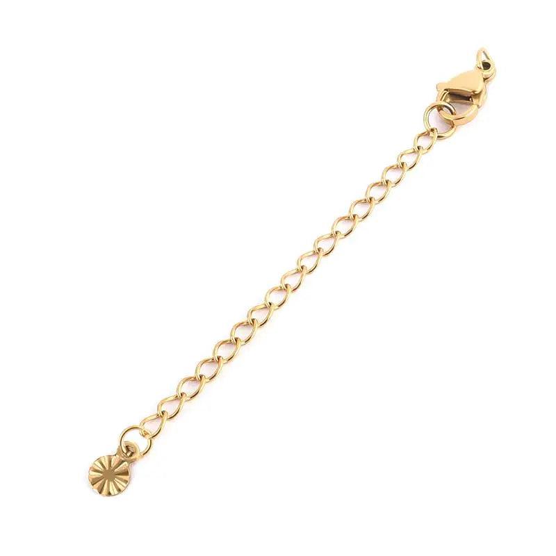 5pcs Stainless Steel Extension Extended Tail Chains With Lobster Clasps Connectors Findings For Bracelet Necklace Tail Chain