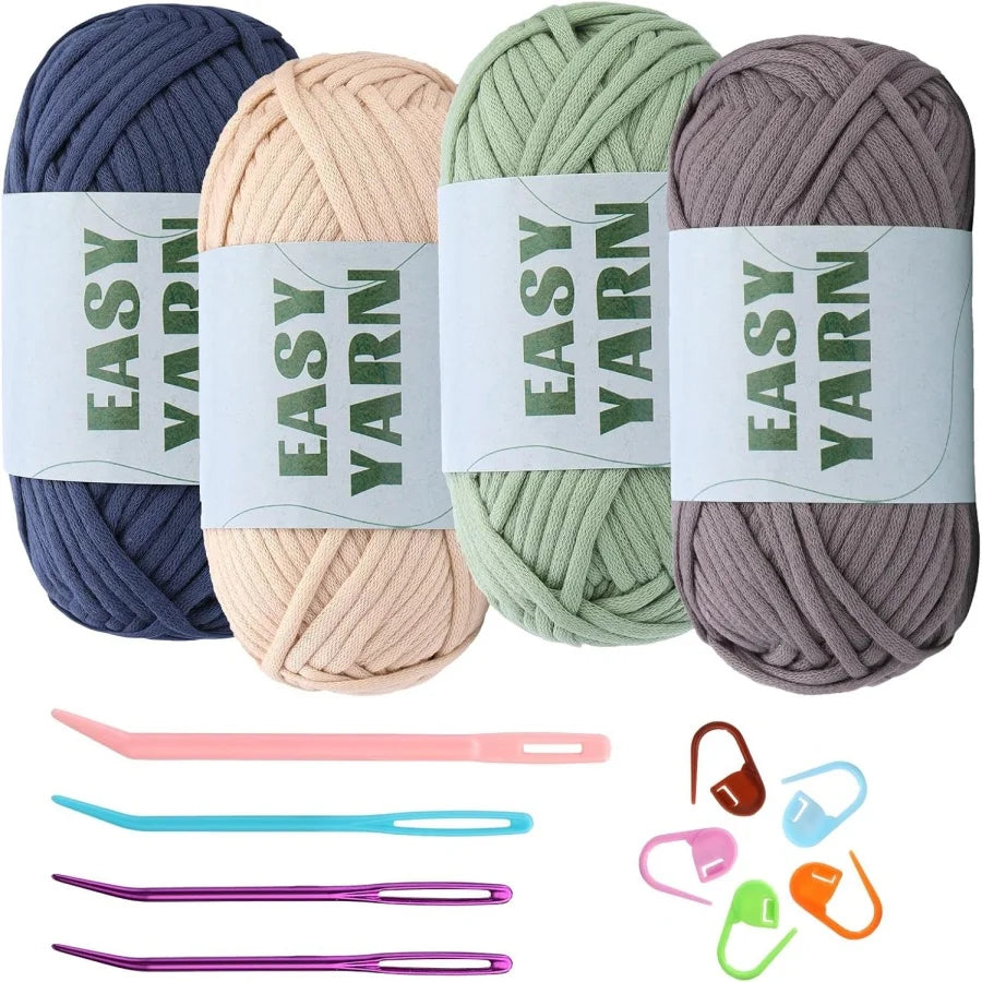 Beginner Crochet Yarn 50g Cotton Nylon Blend Easy Stitches