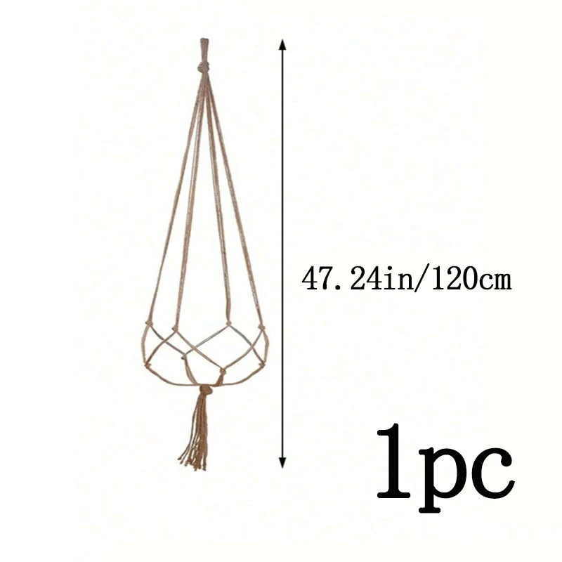 1/2pcs 90/105/120cm Macrame Plant Hanger Modern Tassel Detail Plant Hangers Indoor Flower Pot Holder Plants Wall Window Outdoor