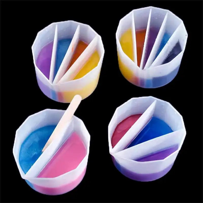 2/3/4/5 Grids Silicone Distributing Cup Pour Split Cup Resin Color Mixing Cup Epoxy Resin Acrylic Paint Crafts Making Tool