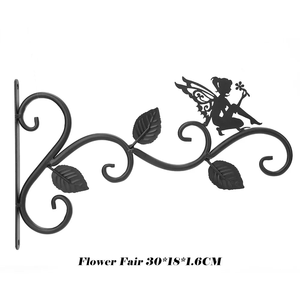 Plant Brackets Hanging Flower Pot Basket Flower Basket Holder Rustic Style Metal Bracket Hanger Wide Base Weatherproof for Plant