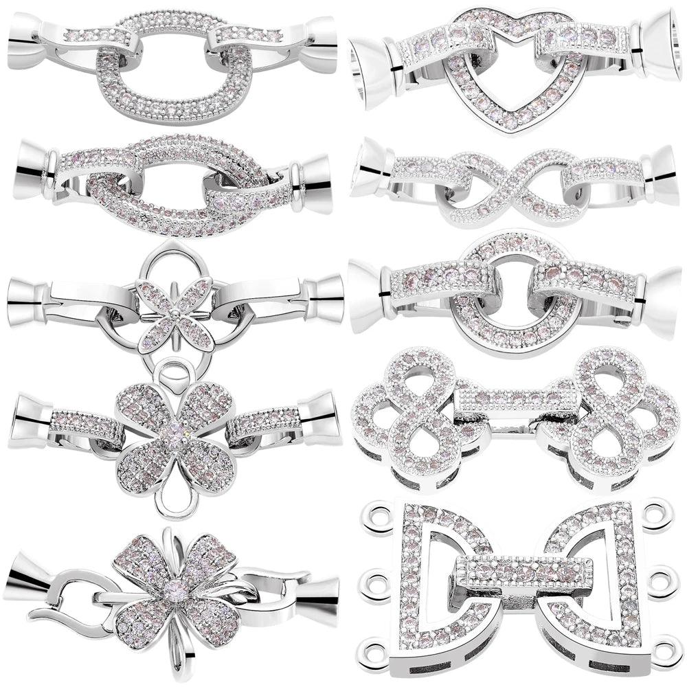 Juya 18K Gold Silver Plated Fasteners Accessories Creative Closure Lock Clasps For DIY Needlework Beads Pearls Jewelry Making
