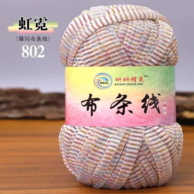 Colorful Sparkling Metallic Knitting Yarn 50g 30m Crochet