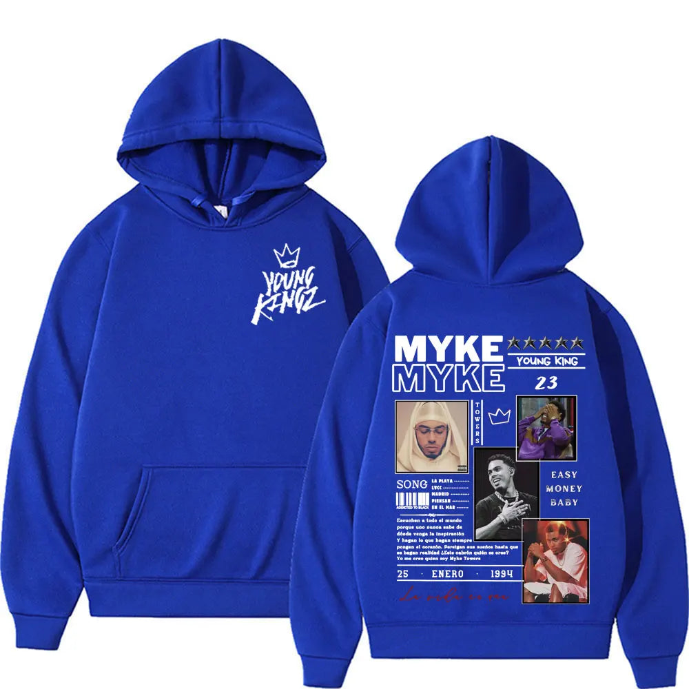 Rapper Myke Towers New Album Cover Hoodies Mens Women Harajuku Y2k Fashion Hip Hop Sweatshirts Casual Oversized Hoodie Pullovers