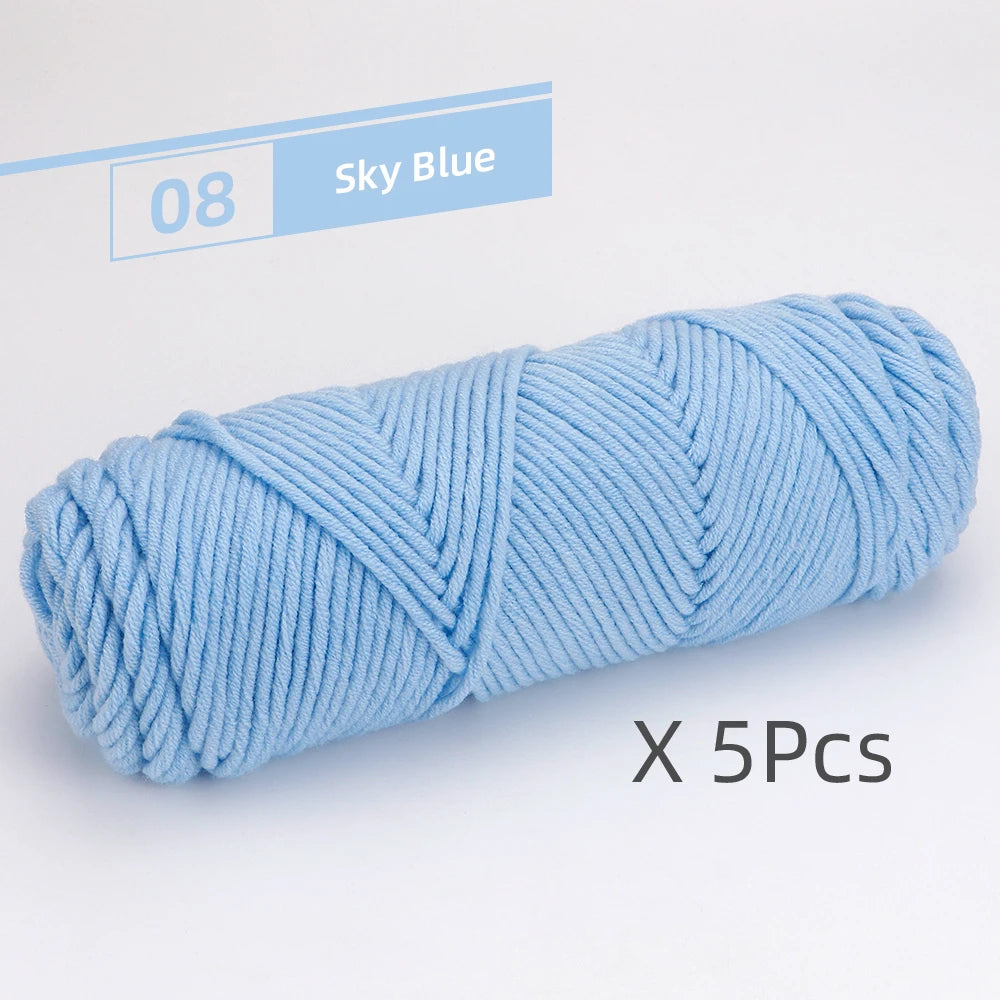 5 Pcs Cotton Select Yarn 17.63oz Light Worsted Thick Yarn For Knitting Baby Wool Crochet Scarf Coat Sweater Weave Thread