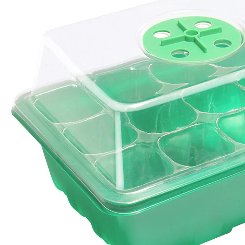 12 Holes Seed Starter Tray with Humidity Dome Plant Germination Starter Tray Mini Greenhouse Germination Tray for Plant Growing