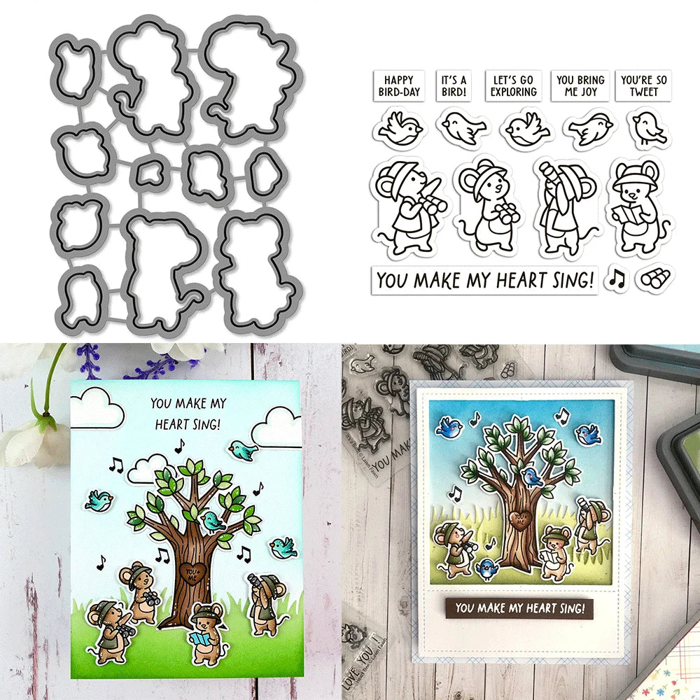 Its A Bird Spring Decor Bundles Clear Stamps And Metal Cutting Dies For DIY Craft Making Card Photo Scrapbooking Decoration