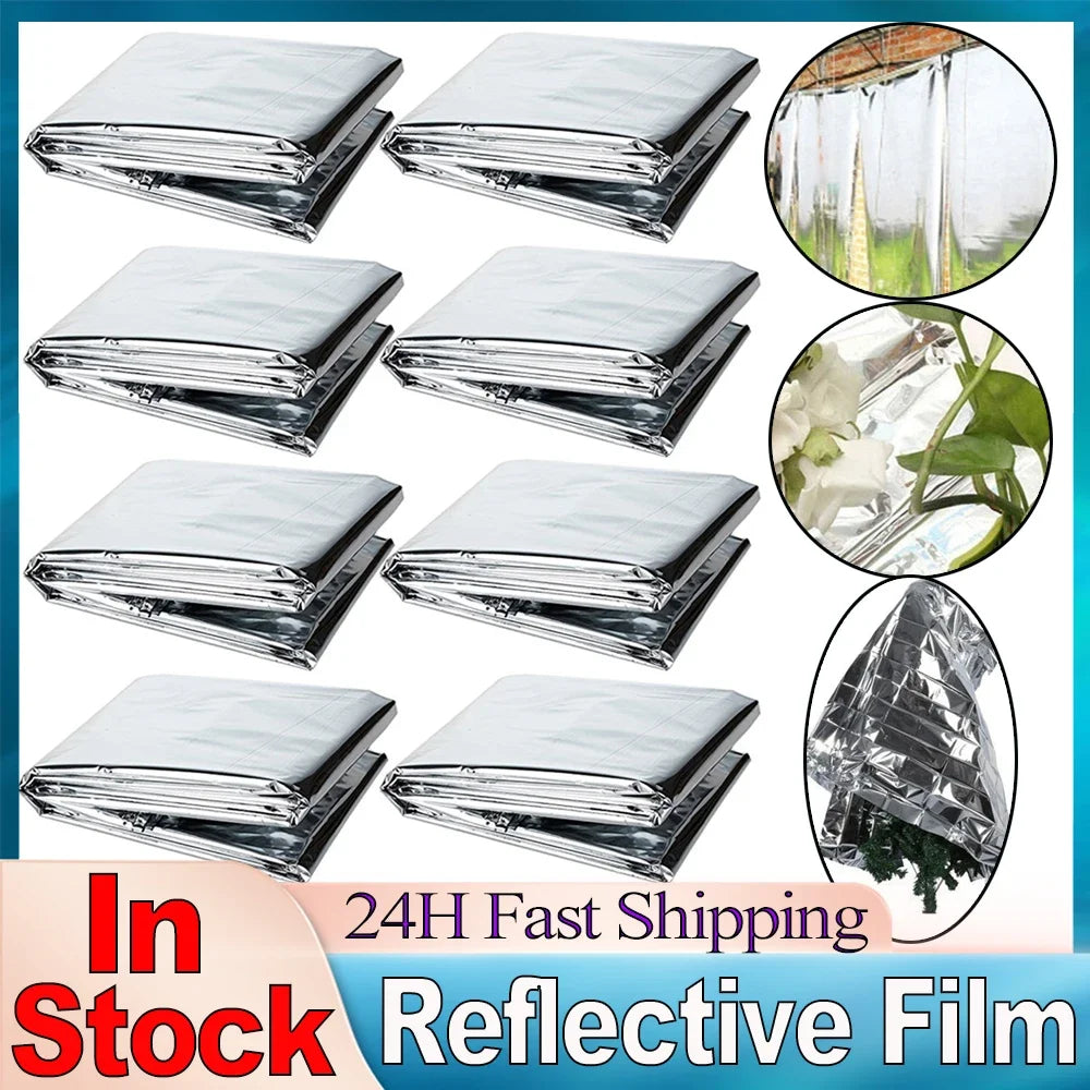 1-20PCS Silver Garden Greenhouse Covering Foil Sheets 210x120cm High Reflective Polyester Film Used For Planting Tent Growth