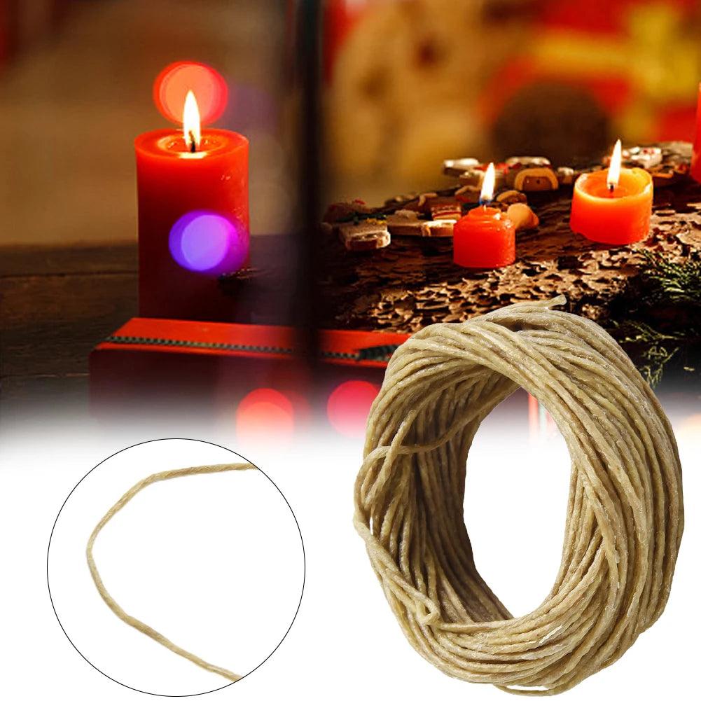 1 Roll 2.0mmx10m Organic Natural Beeswax Wicks Hemp Candle Wicks Handmade Crafts Ornament Decoration DIY Accessories