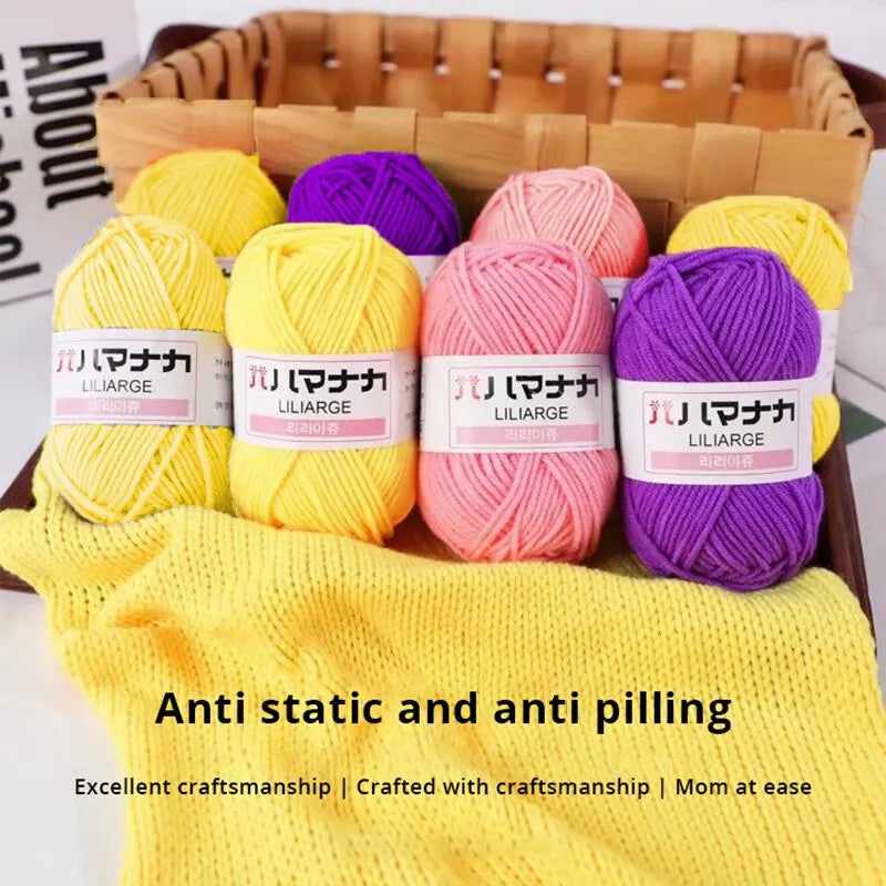 3Pcs Milk Sweet Soft Cotton Baby Knitting Wool Yarn Thick Yarn Fiber Velvet Yarn Hand Knitting Wool Crochet Yarn for DIY Sweater