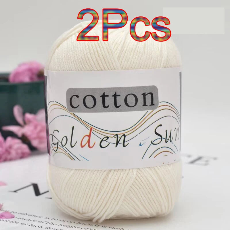 100% Cotton Yarn for Hand Knitting Soft Crochet Yarn Pack of 2 for Sweaters Blankets Hats Amigurumi Dolls and Bags