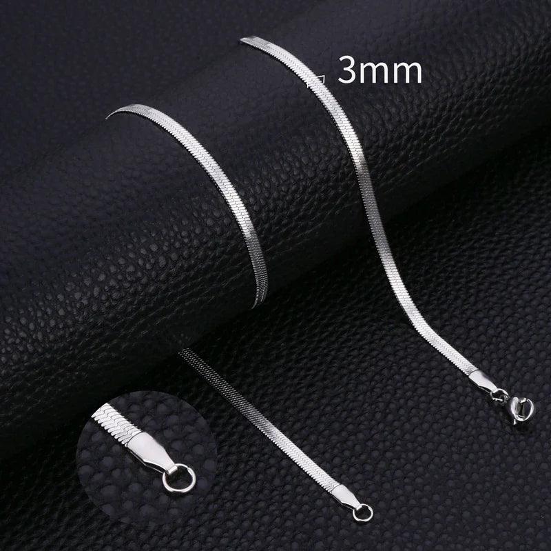 HIYEE Stainless Steel Snake Necklace for Women Jewelry Gift Blade Chain Gold Plated Waterproof Trendy DIY Pendant Accessories