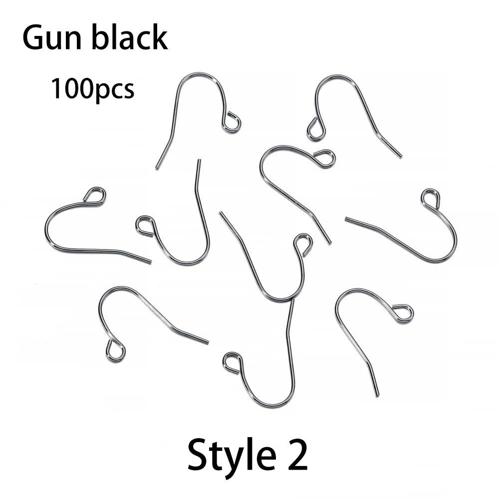 20-100pcs French Earrings Clasps Hooks Fittings DIY Jewelry Making Iron Hook Earwire Earring Findings Supplies