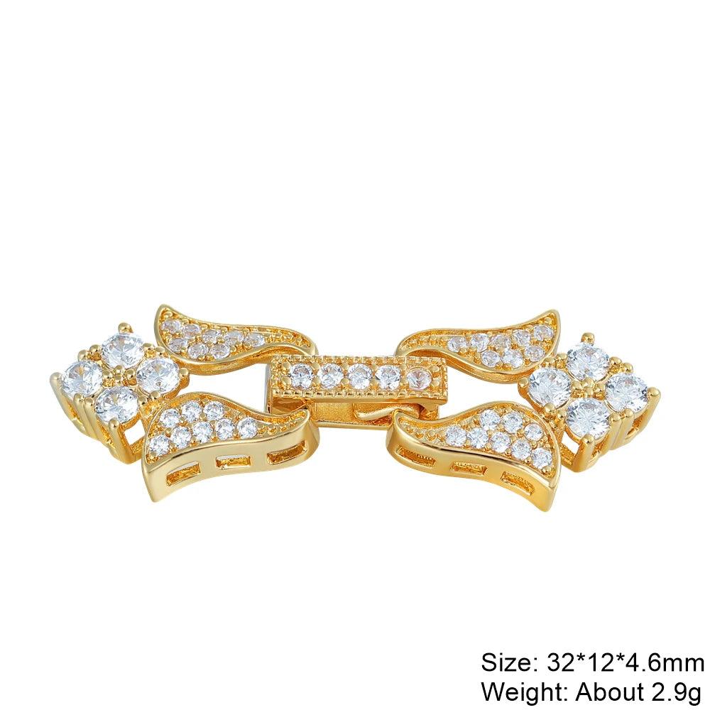 Juya 18K Gold Silver Plated Fasteners Accessories Creative Closure Lock Clasps For DIY Needlework Beads Pearls Jewelry Making