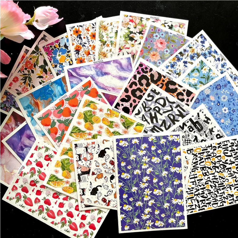 Summer Fruit Colored Pattern Polymer Clay Transfer Paper Water Soluble Disposable Stickers Printing Paper Earrings Making Decal
