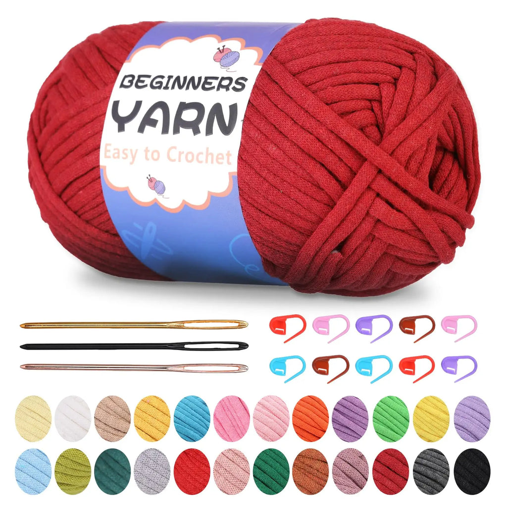 Fenrry 200g Crochet Yarn for Beginners with Stitch Markers