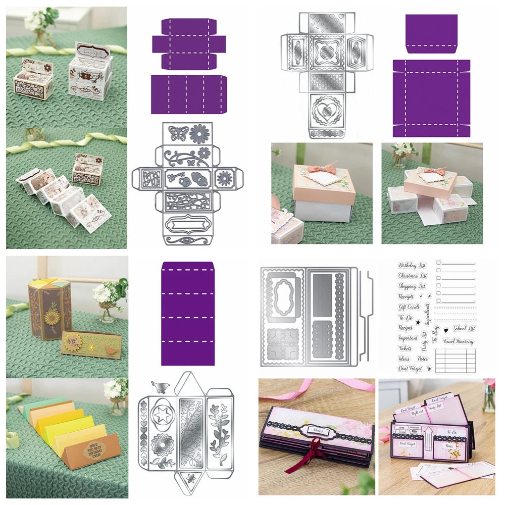 3D Roll Up Treat Boxes Cutting Dies and Stencils Metal Die Cuts for DIY Scrapbooking and Card Making