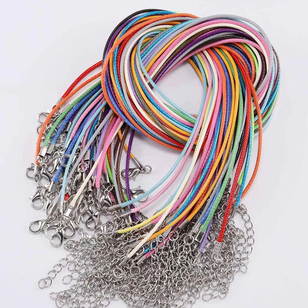 10Pcs/lot Dia 1.5/2mm Leather Cord Necklace With Clasp Adjustable Braided Rope for Jewelry Making DIY Necklace Bracelet Supplies