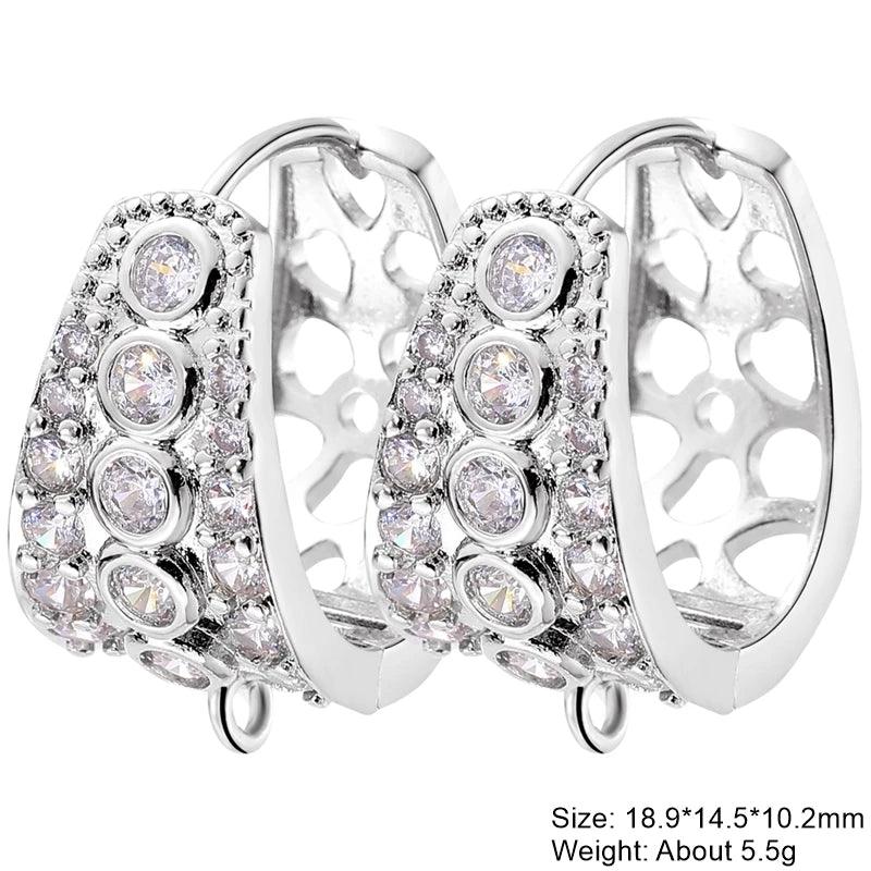 Juya DIY Women's Earring Making 18K Gold Silver Plated Basic Antiallergic Fixtures Ear Wire Fastener Hooks Accessories Supplies