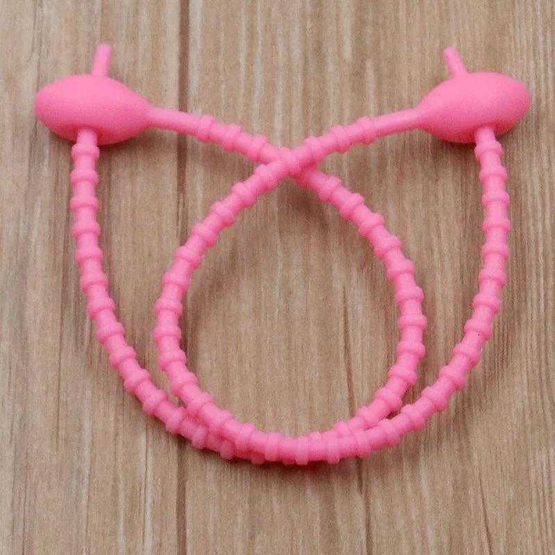 10Pcs/Lot 13 Color Silicone Reusable Bag Ties Twist Wire Fasten Cable Zip Tie Headset Data Line Universal Magic