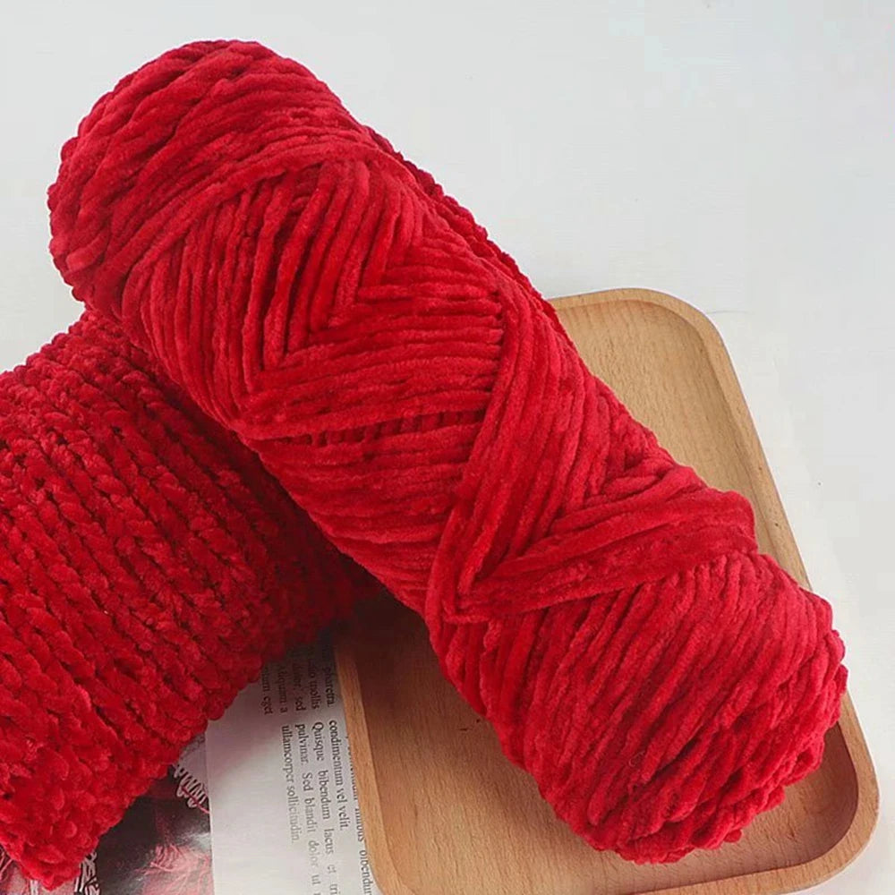 Chenille Soft Velvet Yarn 95g Blended Knitting Wool for Handmade Scarf Coat Baby Blanket and Hat