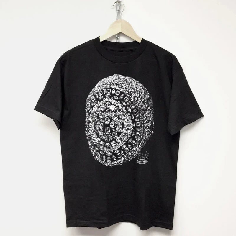 Kenye Cotton T-Shirt Unisex Hip Hop Graphic Tee Summer Round Neck Short Sleeve Big Size S-4XL