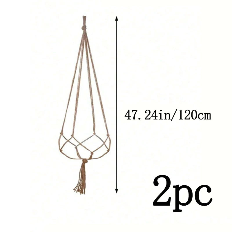 1/2pcs 90/105/120cm Macrame Plant Hanger Modern Tassel Detail Plant Hangers Indoor Flower Pot Holder Plants Wall Window Outdoor