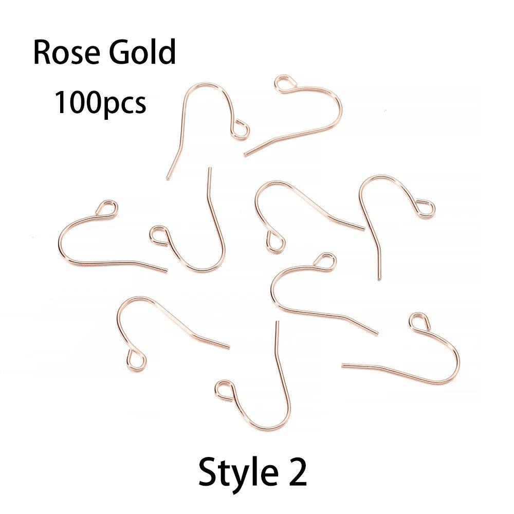 20-100pcs French Earrings Clasps Hooks Fittings DIY Jewelry Making Iron Hook Earwire Earring Findings Supplies