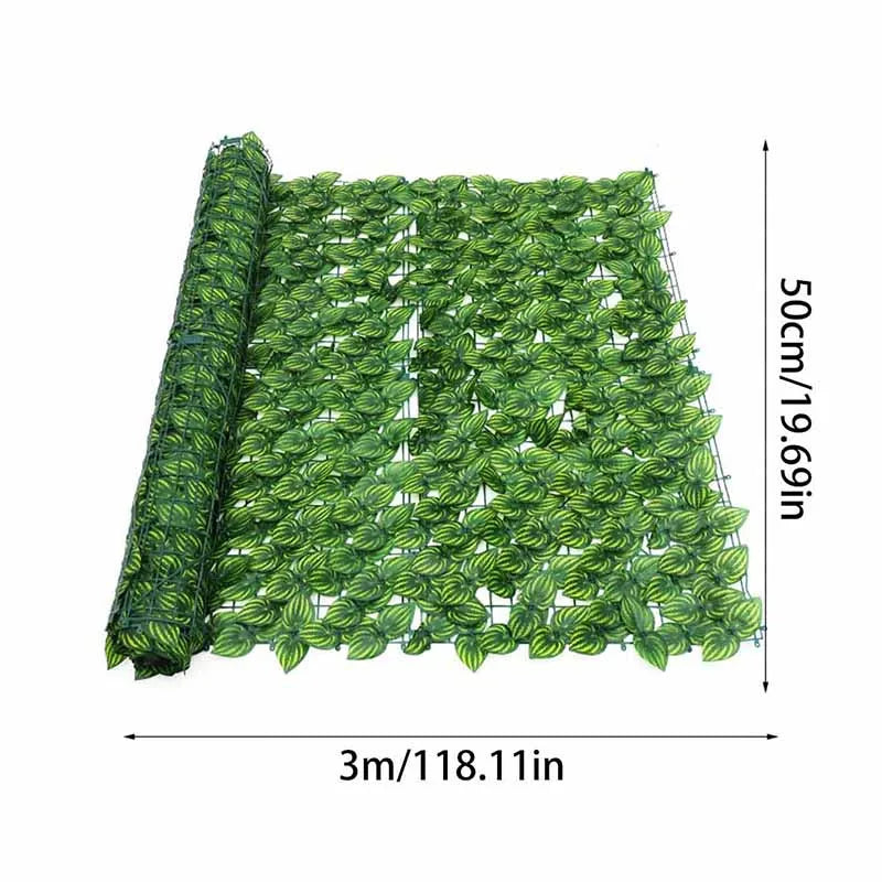 1M/3M Artificial Green Leaf Fence Panels Faux Privacy Fence Screen For Home Outdoor Garden Balcony Decoration