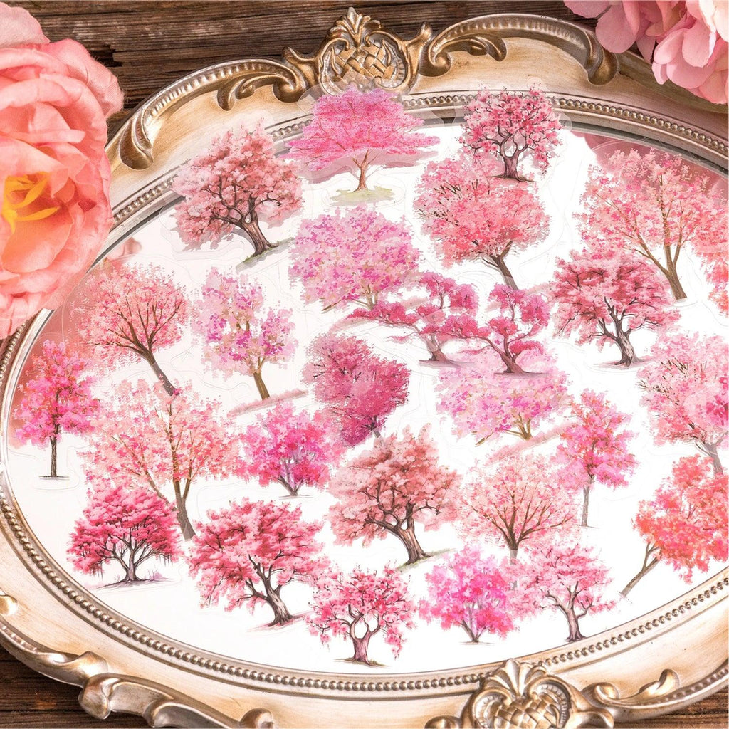 40 pcs Forest Nature Series Leaf Decorative PVC Stickers Scrapbooking Label Diary Stationery Album Phone Cup Journal Planner