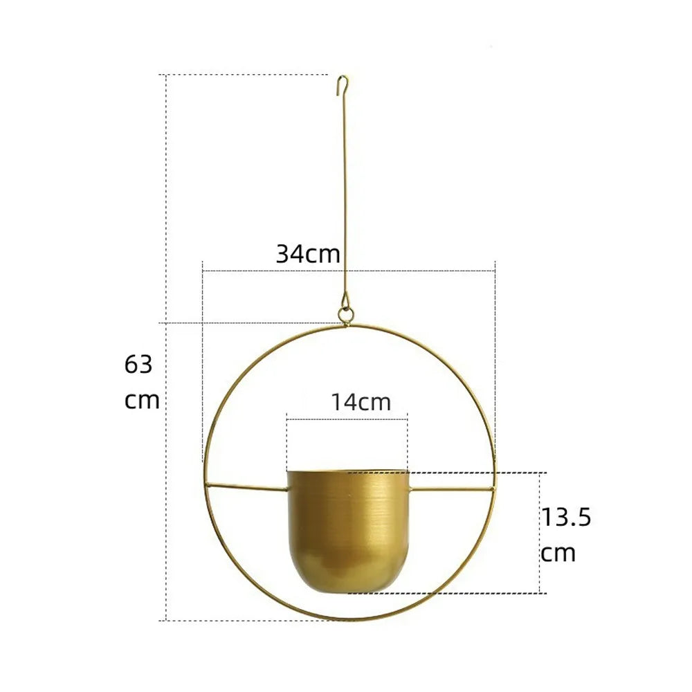 Simple and Modern Creative Hanging Wrought Iron Flowerpot Balcony Hanging Green Radish Succulent Plant Decoration