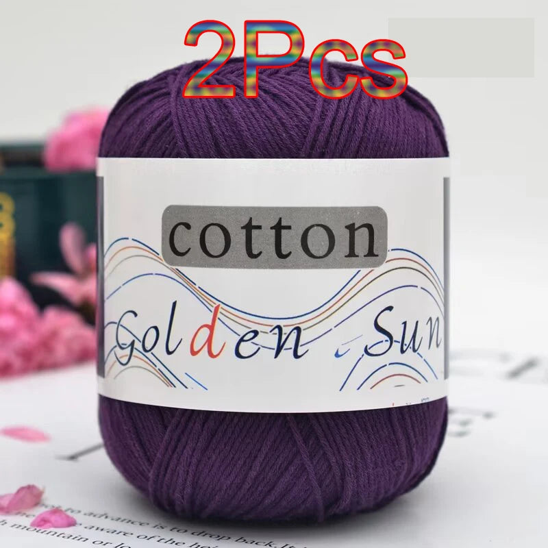 100% Cotton Yarn for Hand Knitting Soft Crochet Yarn Pack of 2 for Sweaters Blankets Hats Amigurumi Dolls and Bags