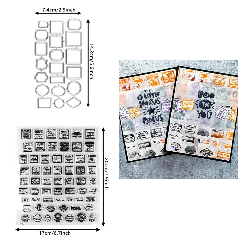 Ghost Snowman Car Ornament Metal Cutting Dies Wishes Words Block Clear Stamps for DIY Halloween Christmas Paper Craft