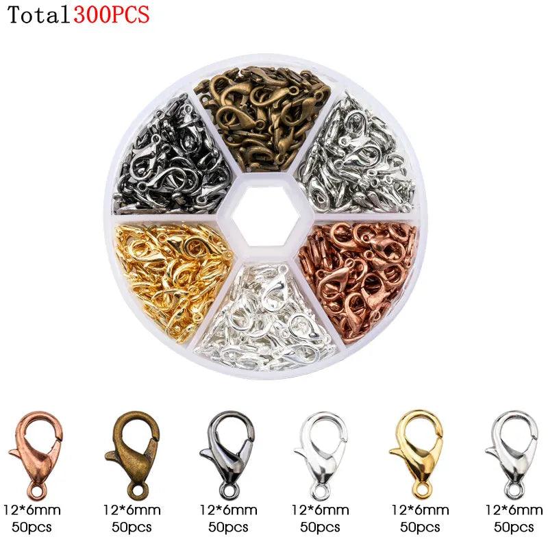 Alloy Accessories Jewelry Findings Set Earring Making Kit Lobster Clasp Open Jump Rings Repair Tools DIY Jewelry Making Supplies
