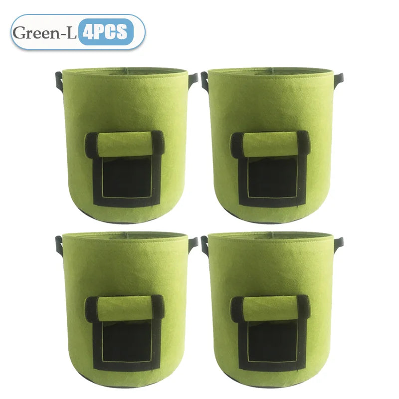 1-8PCS 5/10Gallon Felt Potato Planting Bag Large Diameter Vegetable Plant Seedling Bag Non-Woven Felt Potato Growing Bucket