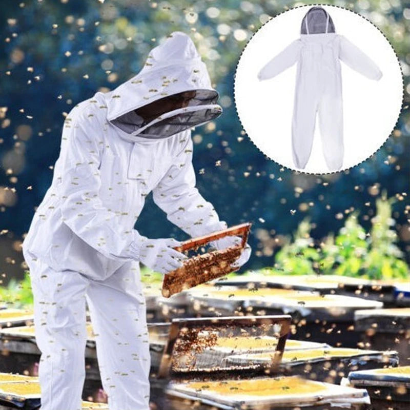 Beekeeping tools beekeeping tools beeproof clothing white beeproof clothing one-piece bee clothing cotton bee protective clothin
