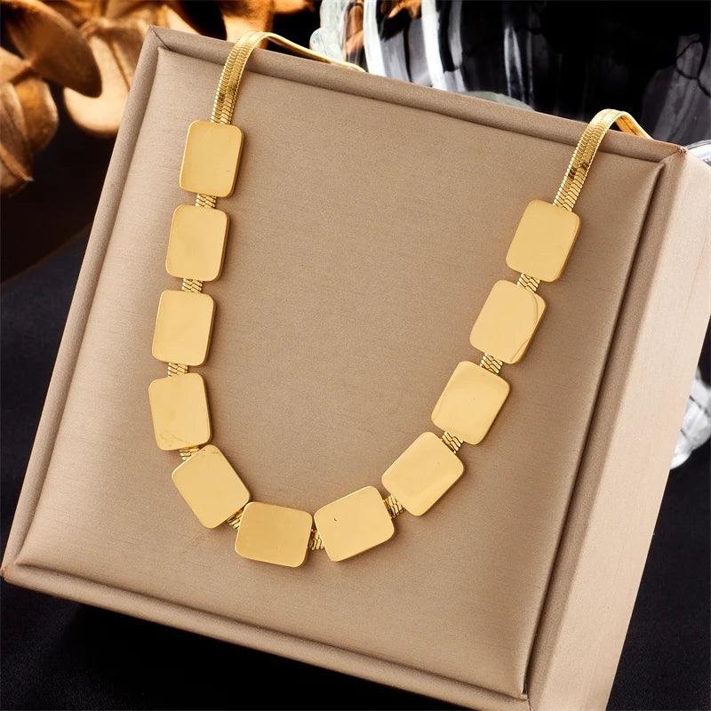 DIEYURO 316L Stainless Steel Geometric Ball Beads Pearl Chain Necklace For Women New Punk Girls Thick Choker Jewelry Party Gifts