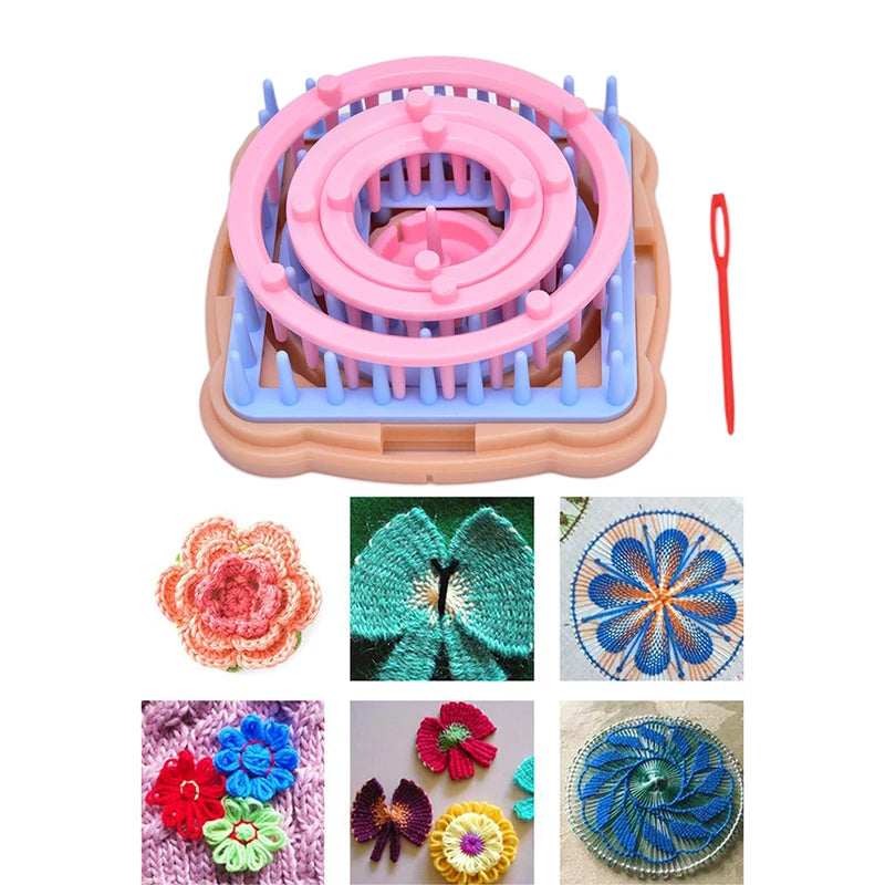 1PCS DIY Weaving Tool Knitting Machine Color Stitching Tool Flower Loom Knitting